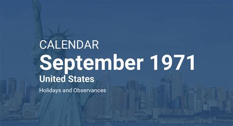 Calendar September 1971